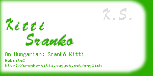 kitti sranko business card
